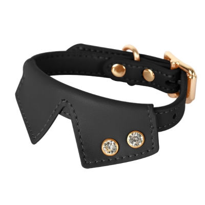 C501Leather Fashion Bow Tie Pet Cat Dog Collar