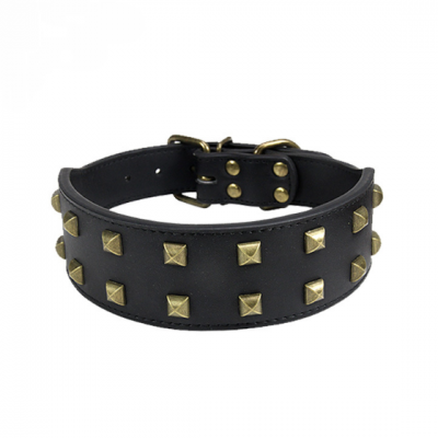 C508Bronze nailed mastiff pet collar