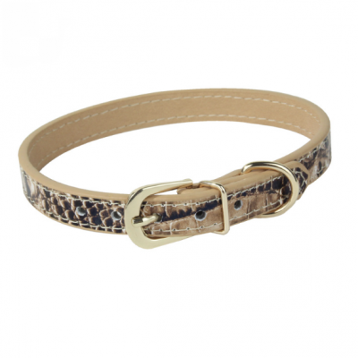 C509Thickened PU leather leopard print pet collar for small and medium dogs